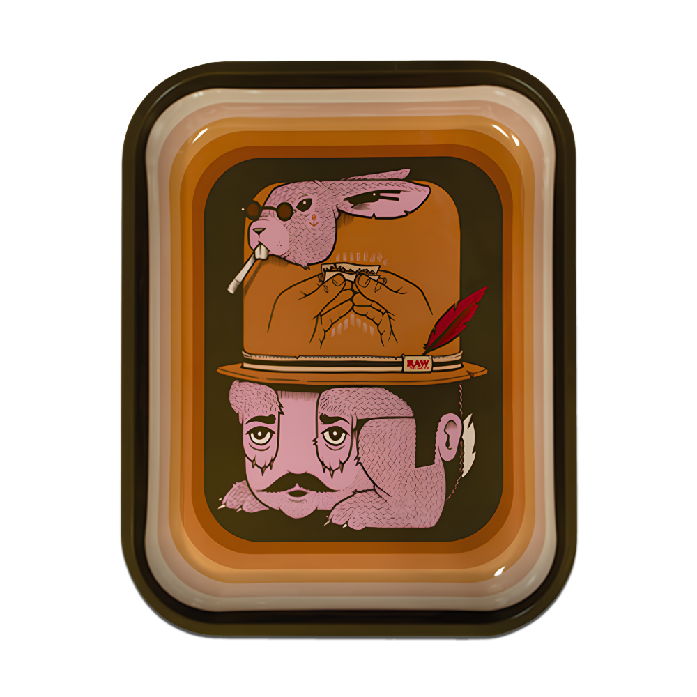 Raw Artist Series Jeremy Fish Metal Rolling Tray - Medium